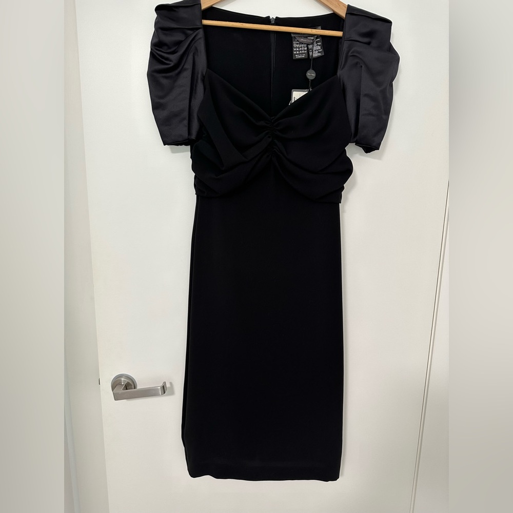 MaxMara little black dress, mini with silk bell sleves. Size IT 44. New w/tags - Picture 7 of 9